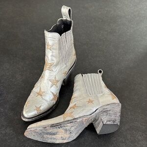 Mexicana "Circus" Silver with Gold glitter Star-Patterned Ankle Boots